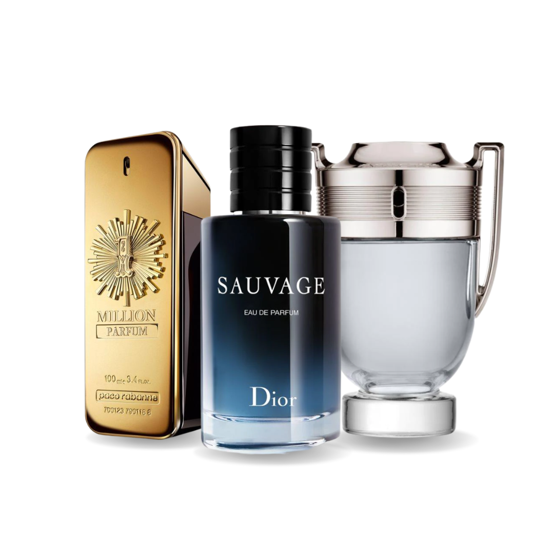 Zestaw promocyjny 3 perfum: Paco Rabanne ONE MILLION, Dior SAUVAGE y Paco Rabanne INVICTUS 100ml