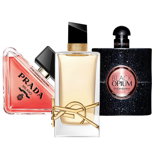 Zestaw promocyjny 3 perfum: Prada Paradox, Black Opium Yves Saint Laurent, y Libre 100ml
